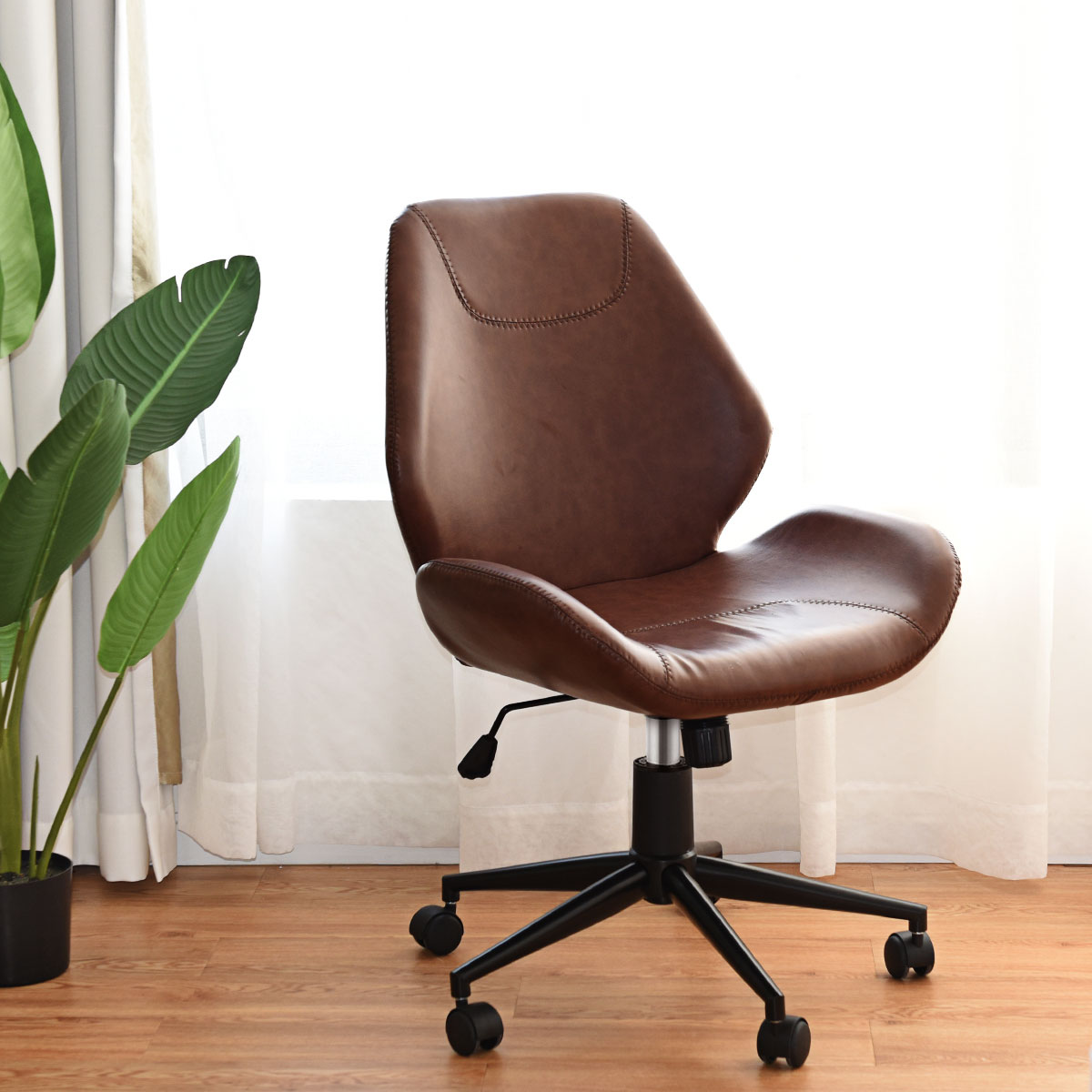 huis-kantoor-en vrije tijd stoel gestoffeerde stoel met wielen & 5 rollende wielen in hoogte verstel