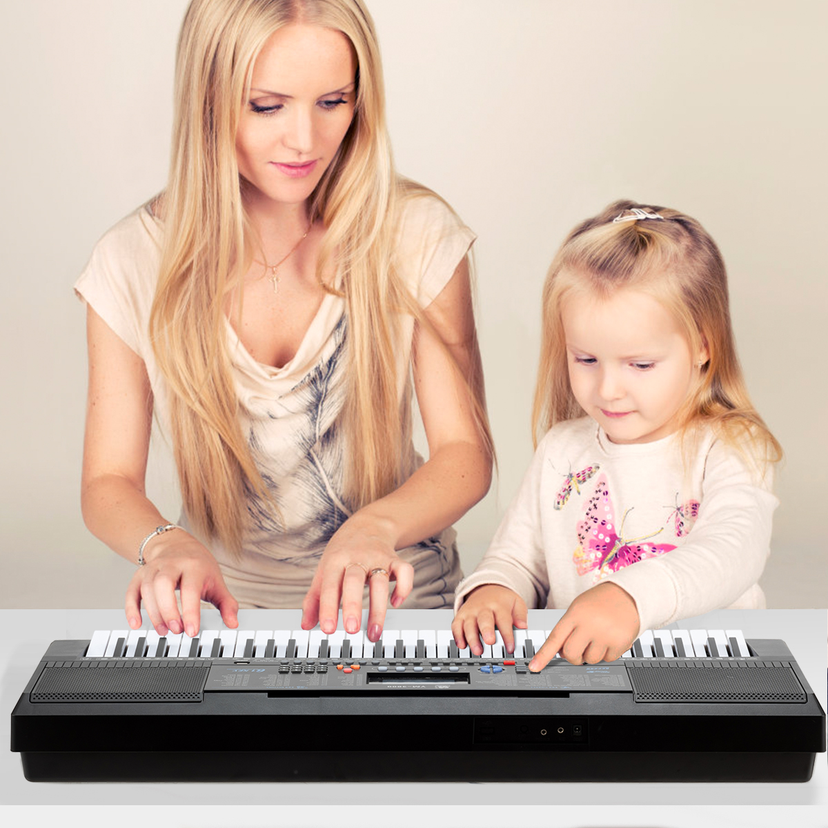 61 Keyboard Elektrisch Keyboard met Muziekstandaard Microfoon Digitale Piano