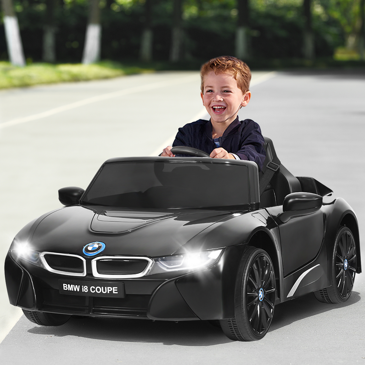 Kinderauto 12 V Elektrische auto op Batterijen met 2,4 G Afstandsbediening Zwart