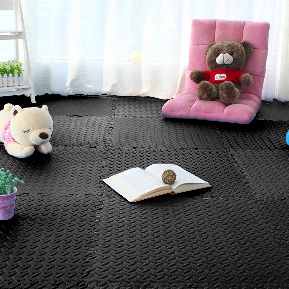12-delige set beschermmatten vloerbeschermingsmat puzzelmat ondervloermat voor vloerbescherming