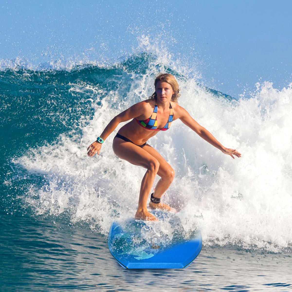 Sup Board Kids Bodyboard Surfboard Blauw 104 x 52 x 6 cm