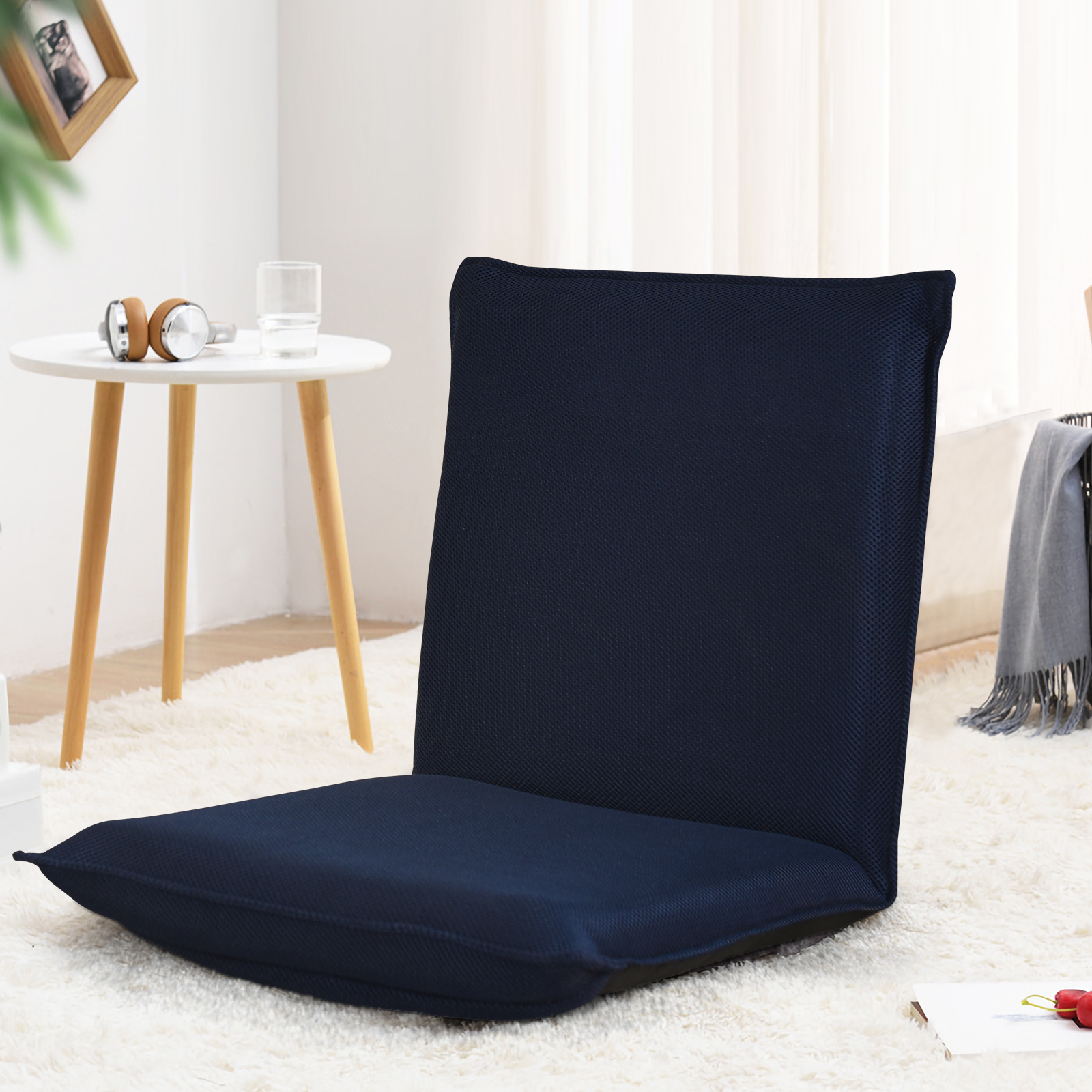 vloer stoel vloer fauteuil vloer bank verstelbare gaming stoel comfortabele rugleuning marineblauw