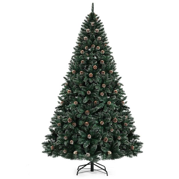 warmte dronken Terminologie 150 cm Kunstmatige Kerstboom Sneeuwfeestboom met Metalen Standaard 110 x  110 x 150 cm - Costway