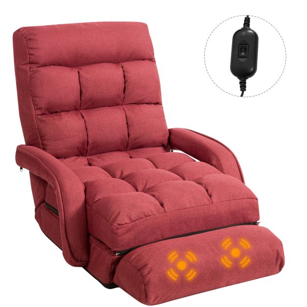 stapel Madeliefje Obsessie Opklapbare slaapbank slaapbank vloer stoel slaapbank verstelbaar met  armleuningen & kussens rood - Costway