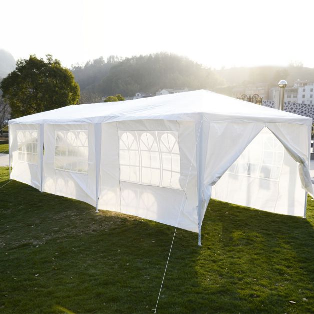 Om toestemming te geven Baffle passage Partytent tuintent feesttent bruiloft paviljoen tent tuinpaviljoen biertent  3x9m - Costway
