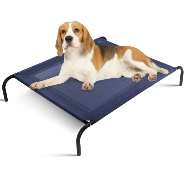fout ouder Gemakkelijk verhoogd hondenbed voor groot hondenbed zowel binnen als buiten camping  stalen kader mat - Costway