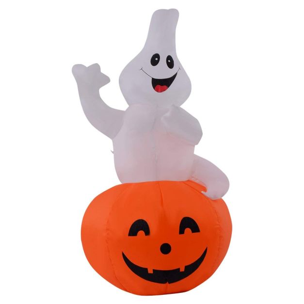echtgenoot vervormen onbetaald Halloween opblaasbare decoratieve spook en pompoen spook heks party  luchtfiguren met led-verlichting - Costway