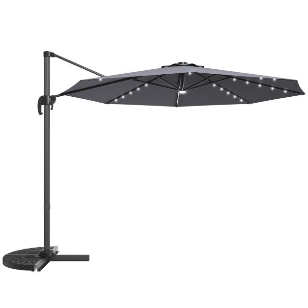 Afwijzen lamp solide Coswtay stoplichtparaplu LED parasol buiten LED tuinparaplu kantelbaar met  kruisvoet grijs - Costway