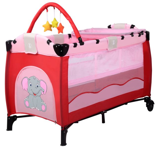 betekenis Algebra realiteit 3-in-1 Baby Speelbed Draagbare Opvouwbare Babykamer Comfortabel Matras Baby  Wiegje Bed & Box met Speelgoed - Costway