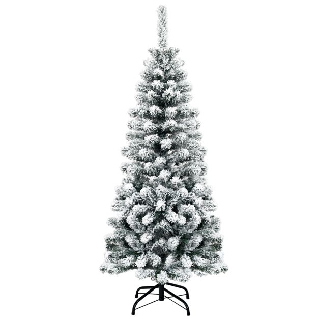 Zelfrespect Verkleuren procent 135cm kunstmatige kerstboom met sneeuw bedekte opvouwbare dennenboom met  premium PVC-naalden - Costway