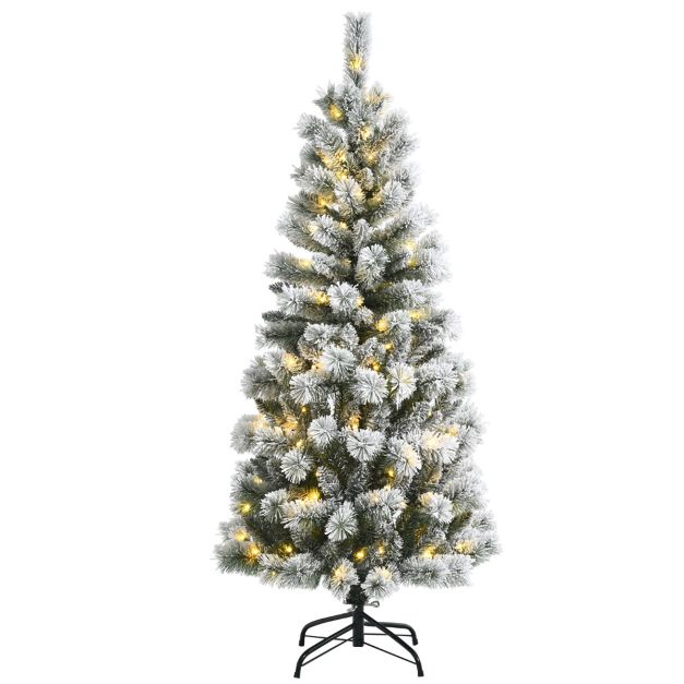 150cm besneeuwde kunstmatige kerstboom groen - Costway