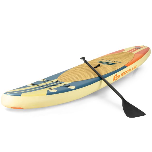 Ooit Plagen Scheermes Opblaasbare Paddle Board Boot Stand-Up Surfplank 335 x 76 x 15 cm  Streeppatroon Kleurrijk - Costway