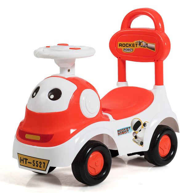 mouw Beenmerg Stoutmoedig Kinderauto 3 in 1 Speelgoedauto om te Glijden & te Duwen met Licht Oranje -  Costway