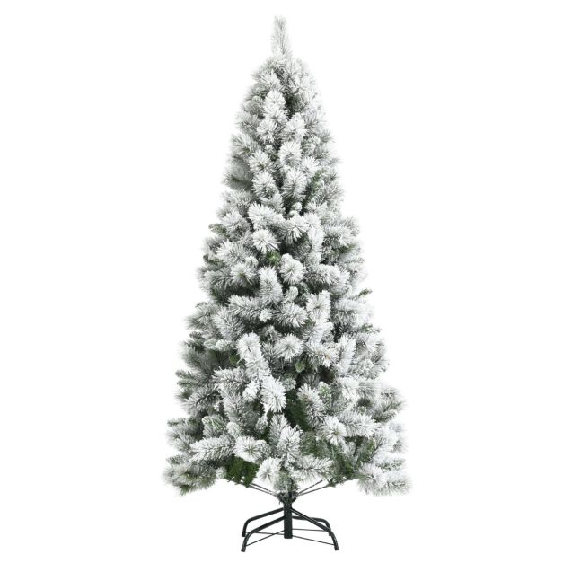 Analist Wonderbaarlijk bladzijde 180 cm Besneeuwde Kerstboom PVC Kunstboom met Sneeuwval - Costway
