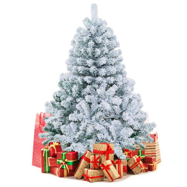 Snowflake-Kerstboom met Tips en 150 Warmwitte LED-Lampjes 137 cm