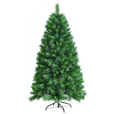 provincie Ijsbeer Implicaties 150cm Weelderige Groene Kunstmatige Kerstboom Bloeiende Opvouwbare Kerstboom  - Costway