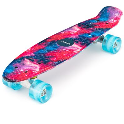 Ongrijpbaar Laatste telescoop Cruiser Skateboard 56 cm Lang Mini Skateboard met PU Wielen Roze - Costway