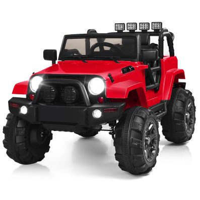 Elektrische Jeep 12 V Kinderauto 2, 4 G Afstandsbediening Elektrische Auto met Muziek Rood -