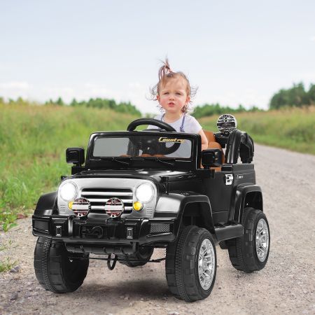 12V Elektrisch Voertuig Kinderauto met Afstandsbediening voor Kinderen 109 x 61 x 63,5 cm Zwart