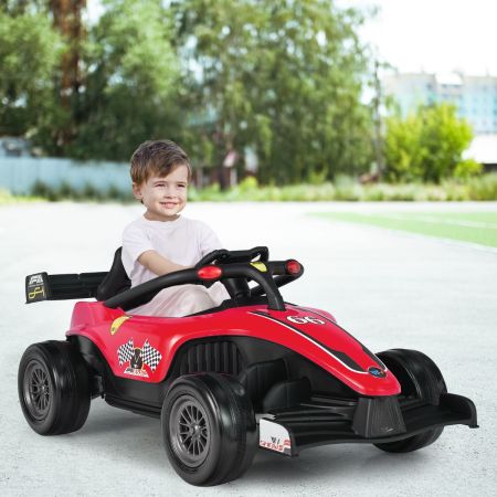 Costway Peuter Elektrische Auto 12 V Kinder Elektrische Raceauto met Afstandsbediening Rood