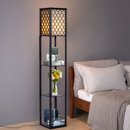 COSTWAY Vloerlamp Plank Moderne Binnenverlichting met 3-Level Vloerlamp 160x26x26cm  