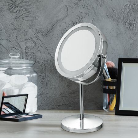 Make-up spiegel 360° draaibaar Make-up spiegel met 5x vergrotende spiegels met LED verlichting