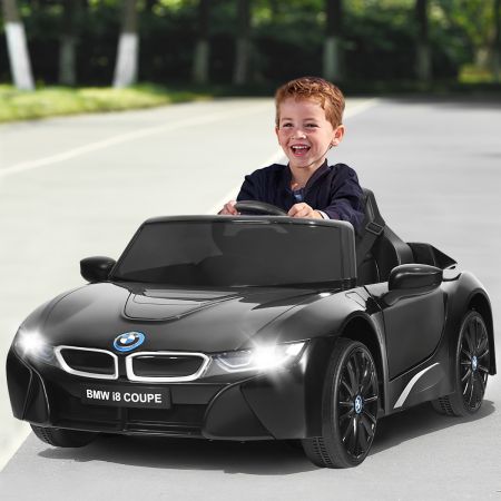 Costway Kinderauto 12 V Elektrische auto op Batterijen met 2,4 G Afstandsbediening Zwart