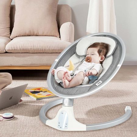 Baby Swing 5-voudig verstelbaar draagbaar baby-wipstoeltje 62 x 62 x 128 cm Grijs