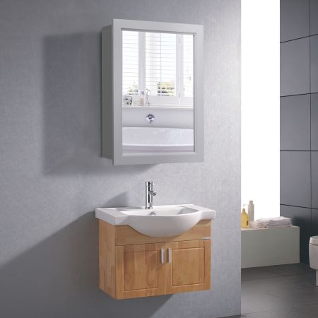 Gespiegelde Badkamerkast met Spiegel voor Badkamer 50 x 16 x 66 cm Grijs
