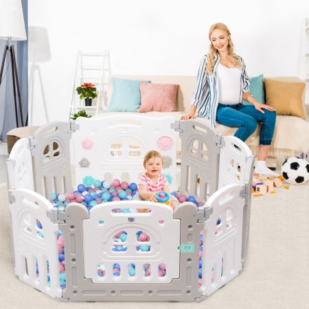 Costway Baby Box 10 Panel Box Fence Opvouwbaar Baby Activity Center