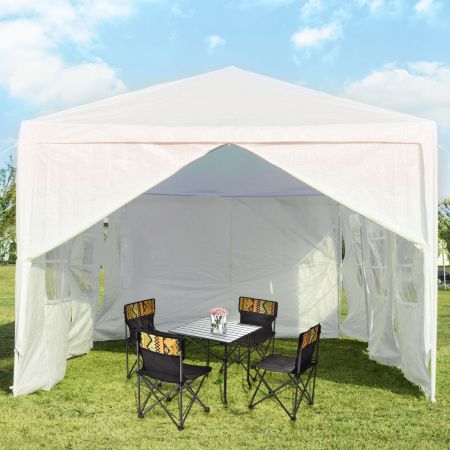 Tuinpaviljoen 3x9m Partytent Tuintent UV-Bescherming Tent Wit