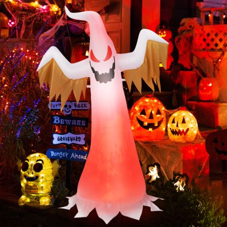 Costway 180cm hoge opblaasbare geest voor Halloween Opblaasbare Halloween-decoratie met gloeiende LED-verlichting