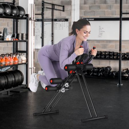 Opvouwbare Buiktrainer Workout Machine 110 x 40,5 x 88,5 cm Zwart + Rood