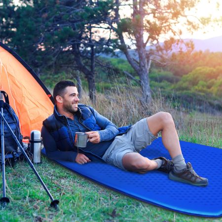 Campingmatje Slaapmatje Inclusief Draagtas 200 x 65 cm Blauw