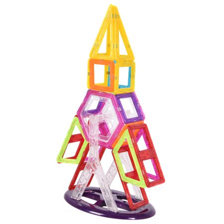 Costway 158 stuks magnetische bouwstenen educatief magnetisch speelgoed voor kleuters