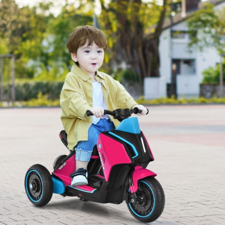 Costway 3-Wielige Kinder Scooter met Verlichting Elektrische Motorfiets 80,5 x 41 x 51,5 cm Roze + Zwart + Blauw
