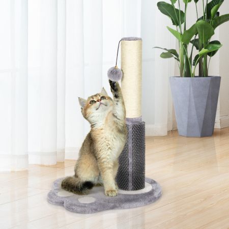 52 cm Krabpaal Krabpaal voor Katten 2 in 1 Verticale Krabpaal voor Katten voor Binnen en Buiten Grijs
