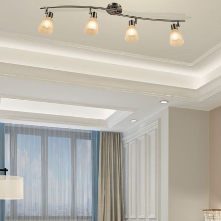 LED plafondlamp draaibare plafondlamp met 4 lichts draaibare lampen plafondspot 9W zilver
