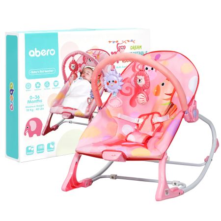 3-in-1 wipstoeltje & babyschommel & babydekstoel Babywip met vibratiestanden Roze
