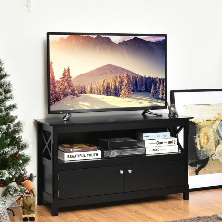 Costway TV dressoir TV meubel woonkamer kast dressoir TV tafel hout 112 x 40 x 61 cm zwart