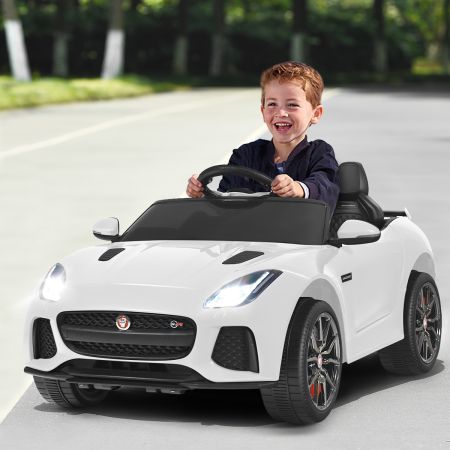 Elektrische Kinderauto met Verhalen & Muziek & Claxon & Koplampen 12V Kindervoertuig met 2.4G Afstandsbediening Wit