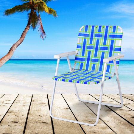 Set van 6 klapstoelen strandstoel draagbare tuinstoel voor kamperen met armleuningen blauw