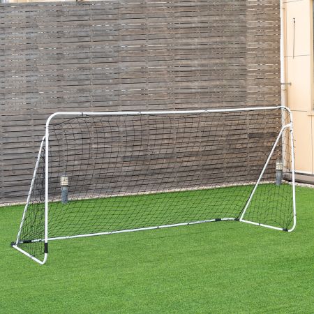 Costway Stalen voetbaldoel voor games en training voor kinderen en tieners vanaf 6 jaar 365 x 153 x 183 cm