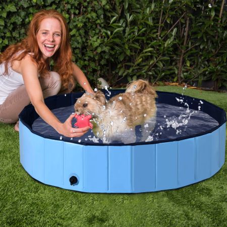 Pet Pool Draagbaar zwembad voor huisdieren Opvouwbaar bad voor honden Katten Kids Blue