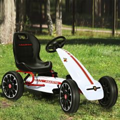 Pedal Go Kart Ride-on Car met verstelbare kuipstoel Kindervoertuig voor Go Kart voor kinderen Wit