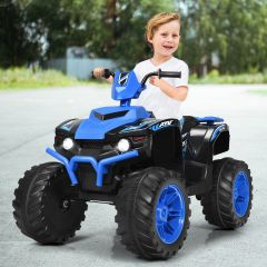 Costway 12V Elektrische kinder Quad ATV rijden op auto op batterijen aangedreven 4 wielen atvvoor kinderen vanaf 3 jaar blauw