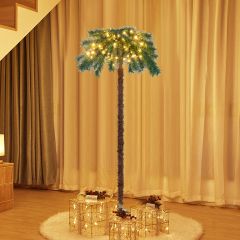 Costway 150cm Kunstkerstboom Verlichte Kerstboom met Warm Witte Lichtjes