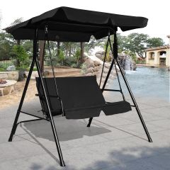 2-Persoons veranda schommelstoel weerbestendig glijder met verstelbare luifel buiten zonnescherm schommel hangmat zetels