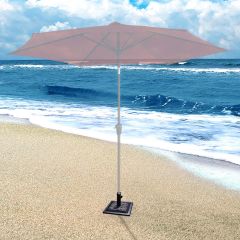 Costway 12,4KG Parasolvoet voor Patio Markt Zware Parasolvoet voor buiten Gietijzer parapluhouder voor Tuin Strand
