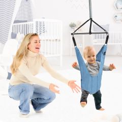 Baby Jumper Door Bouncer Babyschommel Verstelbare Baby Hangende Schommelstoel Blauw
